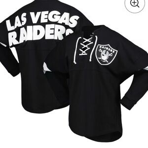NWT NFL Fanatics Las Vegas Raiders Lace-Up Girly Spirit Long-sleeve Jersey XL
